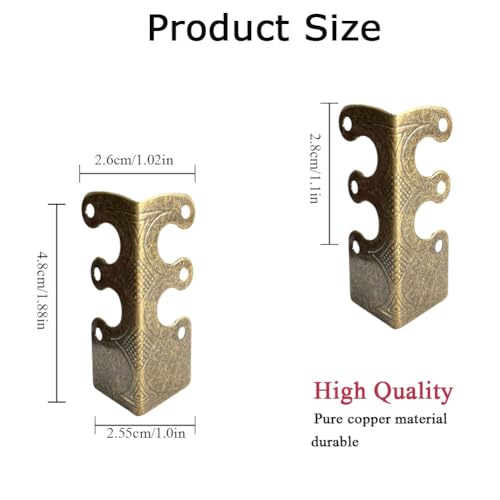 10 pcs Solid Brass Baseboard Corner Protectors, Skirting Board Corner Protectors, Vintage Metal Corner Protector Table Corner Edge Cover Safety Bracket with Screws (10, Antique Bronze) - color: Antique Bronze