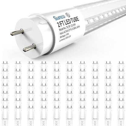 Sunco 70 Pack 2 Foot T8 LED Tube Light Bulbs, 10W, 5000K, Ballast Bypass - size: 70 Pack