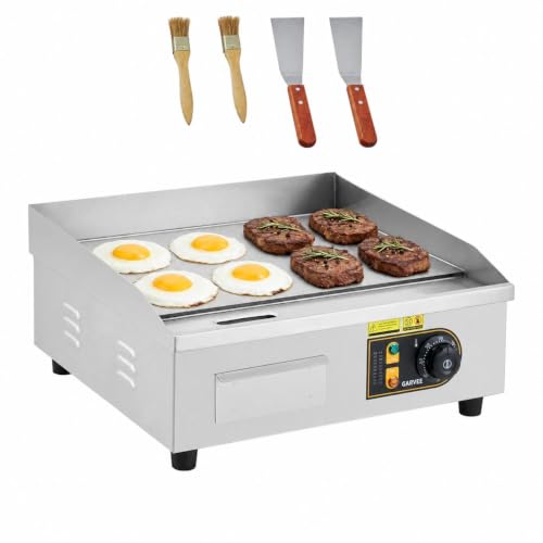 Commercial 18-Inch Electric Griddle, 1700W Stainless Steel Flat Top Grill - size: 18inch