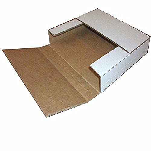 50-12 1/8" x 9 1/8" x 2" White Multi Depth Bookfold Mailer Folding Mailing Book Box Magazine Bookfolds