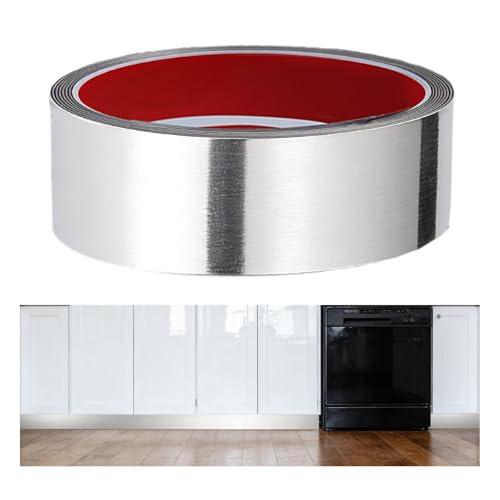 Stainless Steel Toe Kick Cover, 4" x 118" Baseboard Plate, Self Adhesive Kickplate for Bottom of Door, Kitchen Island, Cabinet, Cupboard