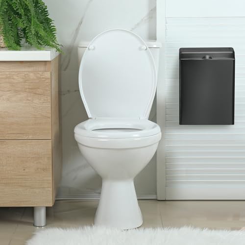 Tioncy 4 Pcs Sanitary Napkin Receptacle Wall Mounted,Black - color: Black