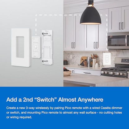 Lutron Caseta Diva Smart Dimmer Starter Kit; Dimmer, Hub, Remote, & More - color: White, size: 1 Pack, style: Smart Dimmer Hub Kit