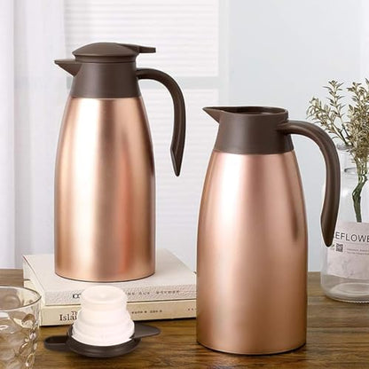 68oz Coffee Carafe Insulated, Airpot Thermal Coffee Carafes for Keeping Hot - color: Champagne Gold