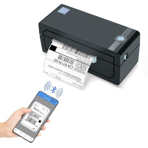 JADENS Bluetooth Thermal Shipping Label Printer, Wireless 4x6 Label Printer - color: Blue