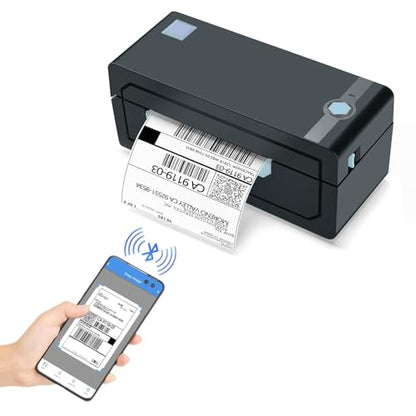 JADENS Bluetooth Thermal Shipping Label Printer, Wireless 4x6 Label Printer - color: Blue