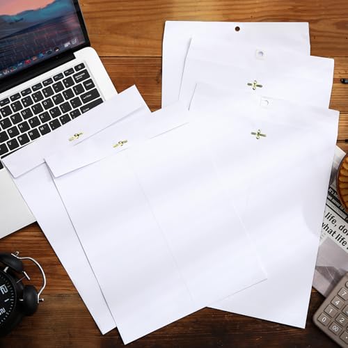 Teling 50 Pcs Manilla Clasp Envelopes Kraft Closure - color: White, size: 10*13