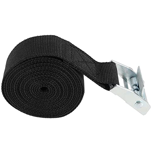 MANCHAP 12 Pack 6.5 Feet Lashing Straps, 1 Inch Wide Black Cam Buckle Adjustable Cargo Tie Down Straps for Kayak, Luggage, Car Roof Rack, Furniture
