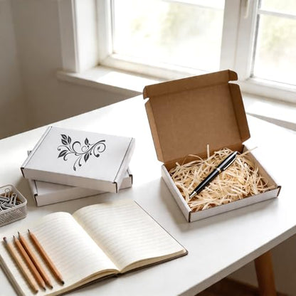 Fishat 7" x 5" x 1" White Corrugated Cardboard Shipping Boxes Set of 25 - size: 7" x 5" x 1"