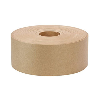 Rok Hardware 3" x 600' Feet Gummed Paper Water Activated Sealing Carton Box Brown Kraft Packaging Machine Shipping Tape - size: 3 inch x 600 foot