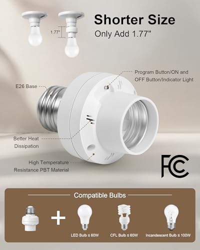 Remote Control Light Bulb Socket with Decorator Rocker Wall Switch - style: 1 Wall Switch + 2 Sockets