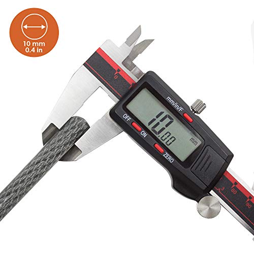 BV Heavy-Duty 15FT Security Cable with Loops-10mm (3/8 Inch) Cut-Resistant Braided Steel Cable-Versatile & Weatherproof-Security Chain for Padlock, Chain Lock, Wire Lock (Pair) - color: Pair, style: 15 FT