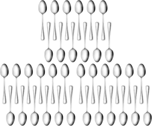 New Star Foodservice Bead Pattern 18/0 Stainless Steel Teaspoon, 6.3-Inch, Set of 12, Commercial Grade (Pack of 3) - size: Teaspoon (6.3-Inch) (Pack of 3)