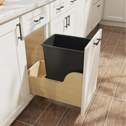 ROOMTEC 35QT Kitchen Trash Can,Sturdy and Lightweight Slim Trash Can,1 Pack - color: Black, style: 1PCS