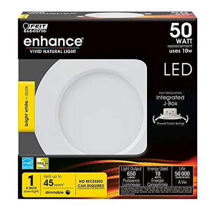 Feit Electric 4in LED Canless Recessed Downlight, 50W Eq - style: 4 Inch