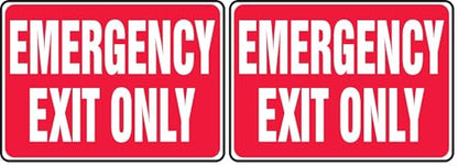 Accuform MEXT586VA Aluminum Safety Sign, Legend "Emergency EXIT ONLY", 7" Length x 10" Width, White on Red (Pack of 2) - size: 7" x 10" (Pack of 2), style: Aluminum