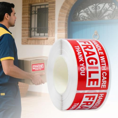 Fragile Stickers for Shipping,Handle with Care Warning Labels 250Pcs 1 Roll
