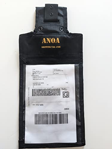 ANOA Shipping Tag – a Reusable Shipping Tag That Holds FedEx, UPS, DHL Shipping Labels for Golf Clubs, Cases, and Baggage, Black