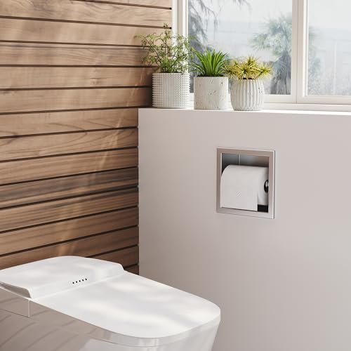 Neodrain 304 Stainless Steel Recessed in Wall Toilet Paper Holder - color: Brushed Nickel, size: 6X6In