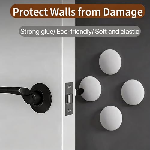 Door Stoppers for Wall, Silicone Door Knob Wall Protector, 2" Round White - size: 6Pcs, Round, White