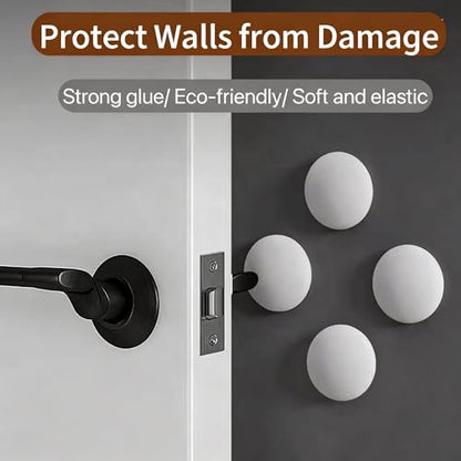 Door Stoppers for Wall, Silicone Door Knob Wall Protector, 2" Round White - size: 6Pcs, Round, White