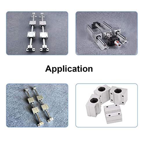 Linear Motion Ball Bearing Slide Block, SCS8UU 8mm Pillow Block Closed Linear Bearing Aluminum Bushing Linear Rail Support Guide Shaft Bearing for CNC 3D Printer Parts 4 Pack - size: 8mm
