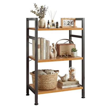 3 Tier Bookshelf, Free Standing Bookcase with Open Storage Shelves - color: Light Wood, size: 3 Tier