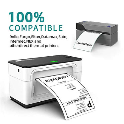 2000 Labels 4 x 6 3-Proof Commercial Grade Fanfold Direct Thermal Labels Compatible with Zebra, Rollo, Munbyn, 4 Stacks White Perforated Permanent Strong Adhesive Mailing Shipping Labels - color: 4"x6"-2000 Labels