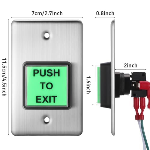 Tellegloww 2 Pcs Push to Exit Button Request to Exit Button