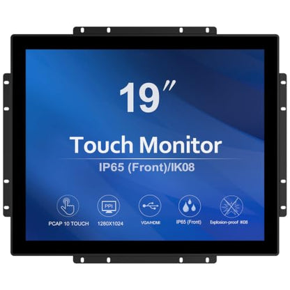 GreenTouch 19 inch Ultra Slim Touch Open Frame Monitor, HDMI/VGA/DVI Interface, 1280 x 1024 Resolution, Industrial Touch Display - size: 19 IN