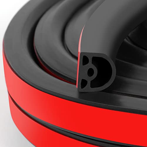 Benory Large Gap Silicone Exterior Door Weather Stripping, 19.7FT Black - color: Black, size: 9/16" (W) x 15/32" (T) x 19.7' (L)