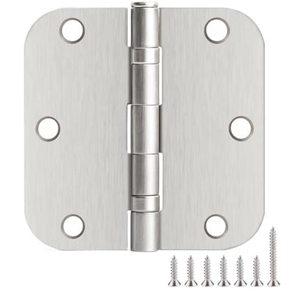 TDCHINGES Rounded Door Hinges Brushed Nickel 3.5" 5/8" Lasting Mute 36 Pack - color: Satin Nickel-Rounded, size: 36 Pack-Ball Bearing-lasting no squeak