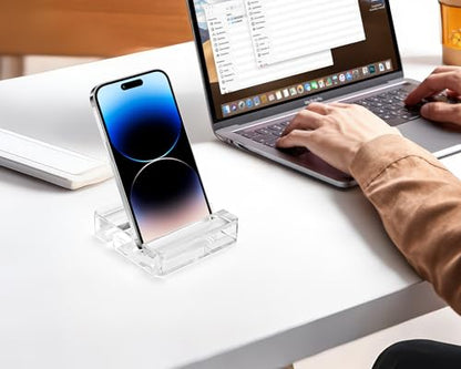 Transparent Acrylic Tablet Stand, Portable Phone Holder for Desk Use - color: Transparent
