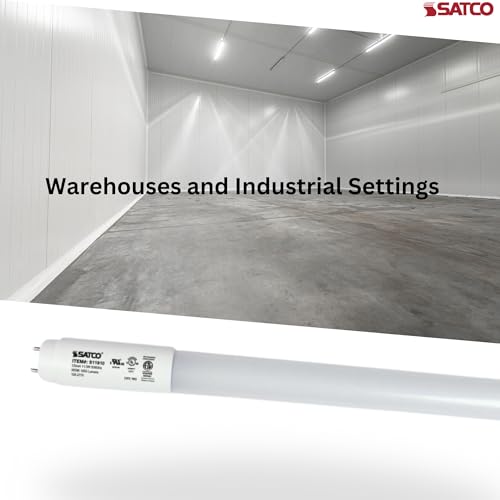 Satco S11914 18.5 Watt, T8 LED; 3000K; Medium Bi Pin Base; 50000 Average Rated Hours; 120-277 Volts; Type B; Ballast Bypass; Double Ended Wiring, 25-Bulbs