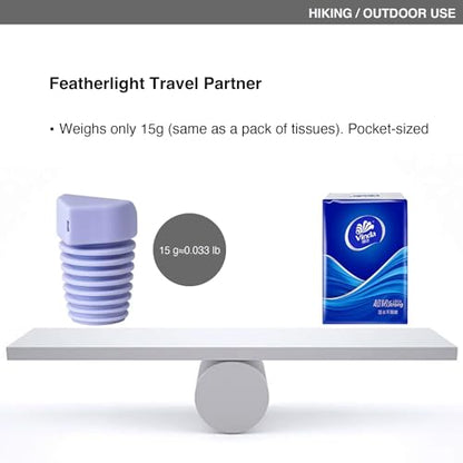 Portable Bidet for Travel (2-Pack) - Food-Grade Silicone Camping Bidet Fits 28-30mm Water Bottles, Ultra-Lightweight 15g Backpacking Bidet for Outdoor Hiking, Travel & Eco-Friendly Personal Care