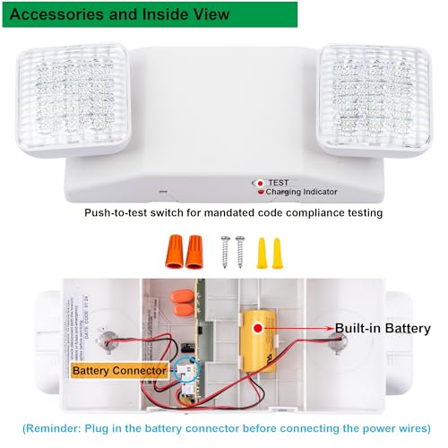 LIT-PaTH LED Emergency Light for Business, Battery Backup, 12 Pack - size: 12 pack