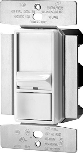 Eaton SI10P-W Skye 3-Way Single-Pole Full Slide Decorator Dimmer with Preset, 1000-watt, White Finish - color: White