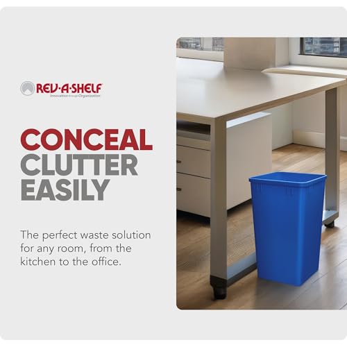 Rev-A-Shelf 2-Pack 35 Quart Polymer Replacement Trash Bin, Recycle Waste Garbage Container for Kitchen Cabinet Pullouts, Blue, RV-35-22-2 - Large Plastic Bins for Home and Office - color: Blue, style: 2 Pack