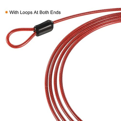 PATIKIL Security Steel Cable 2.5mm x 0.5m/1.64ft Red 2pcs - color: Red, size: 2.5mmx0.5m