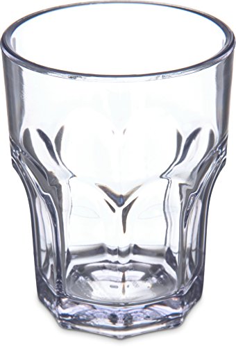 Carlisle FoodService Products Louis Clear Tumbler Short Glass for Restaurants, Catering, Kitchens, Plastic, 6 Ounces, Clear, (Pack of 24) - size: 6 Ounces, style: 24 Pack