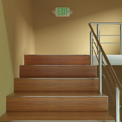 FREELICHT 6 Pack Green LED Exit Signs with Emergency Lights - color: Green