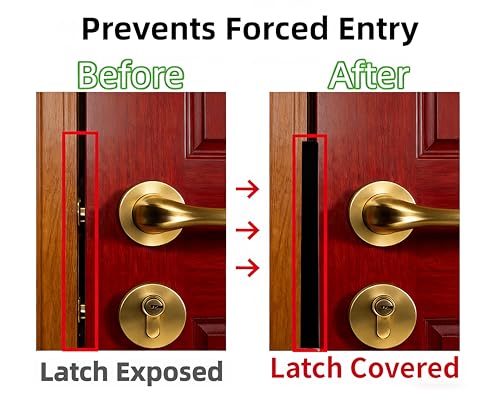 Heavy Duty Door Latch Guard-11" Stainless Steel Door Security Plate(Black) - size: 11“