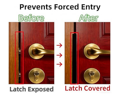 Heavy Duty Door Latch Guard-11" Stainless Steel Door Security Plate(Black) - size: 11“