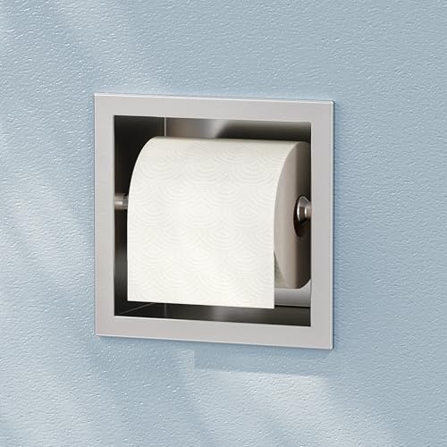 Neodrain 304 Stainless Steel Recessed in Wall Toilet Paper Holder - color: Brushed Nickel, size: 6X6In