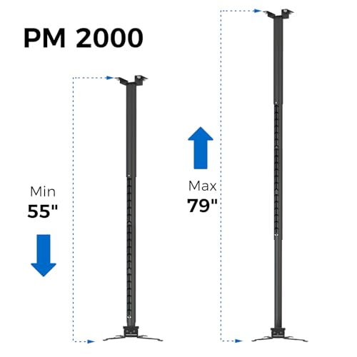 Projector Mount, 55"-79" Height, Universal Ceiling Bracket, 33lb - color: Black, size: 55inch-79inch