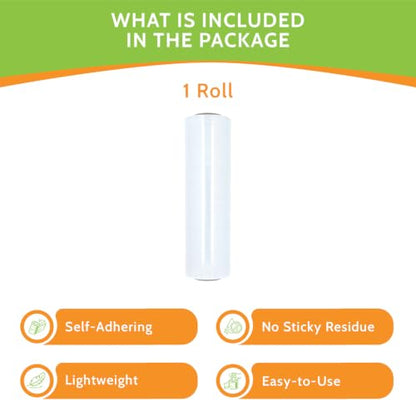PSBM Blown Stretch Film/Wrap, 1 Roll 12 Inch x 1500 Feet 80 Gauge Heavy Duty Ultimate Stretch Clear Plastic Wrap Industrial Strength Shrink Film for Moving, Packing & Shipping - 1 Pack,80 Gauge - size: 1 Pack, style: 80 Gauge