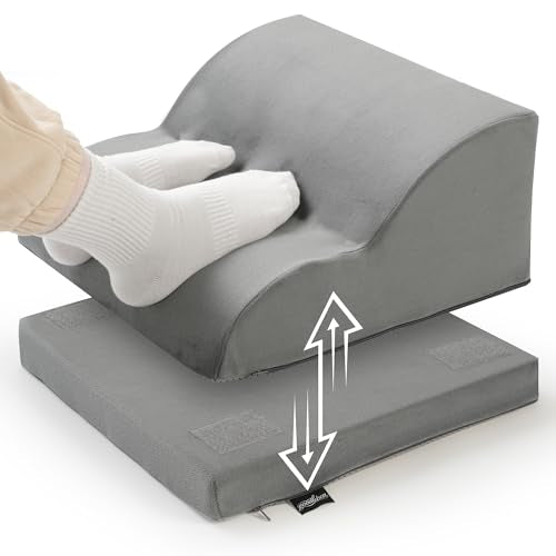 Foot Rest Under Desk for Office, Ergonomic Adjustable Footrest with Washable Cover, Soft Desk Foot Stool for Home Office, Work, Gaming, Long Sitting, Gray - color: Gray