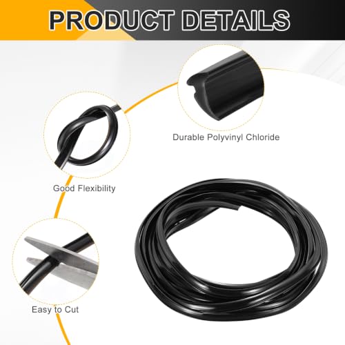PATIKIL 2Pcs Weather Stripping Door Seal 1/8" Slot, 16.4Ft, Black, PVC - color: Black, size: 1/8" Slot, 16.4Ft