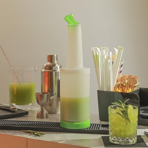 Restaurantware 1 qt Green Plastic Quick Pour Storage Container Bottle - color: Green, size: 32 Ounces