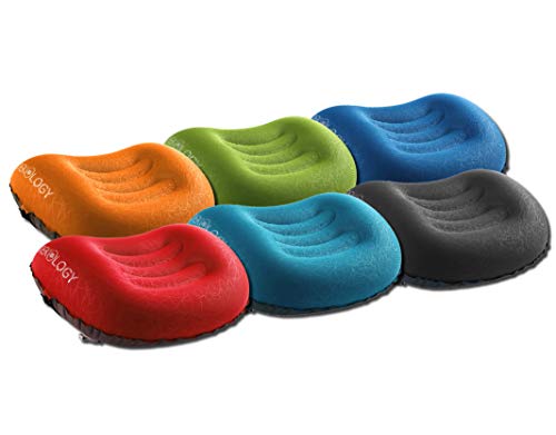 TREKOLOGY Aluft 2.0 Small Inflatable Camping Pillow for Backpacking, Travel - color: Navy Blue